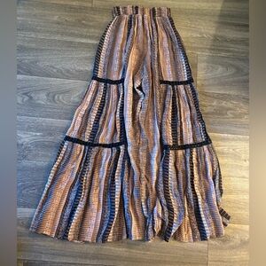 Willow & Root Wide Leg Beach Pants in Black Coral